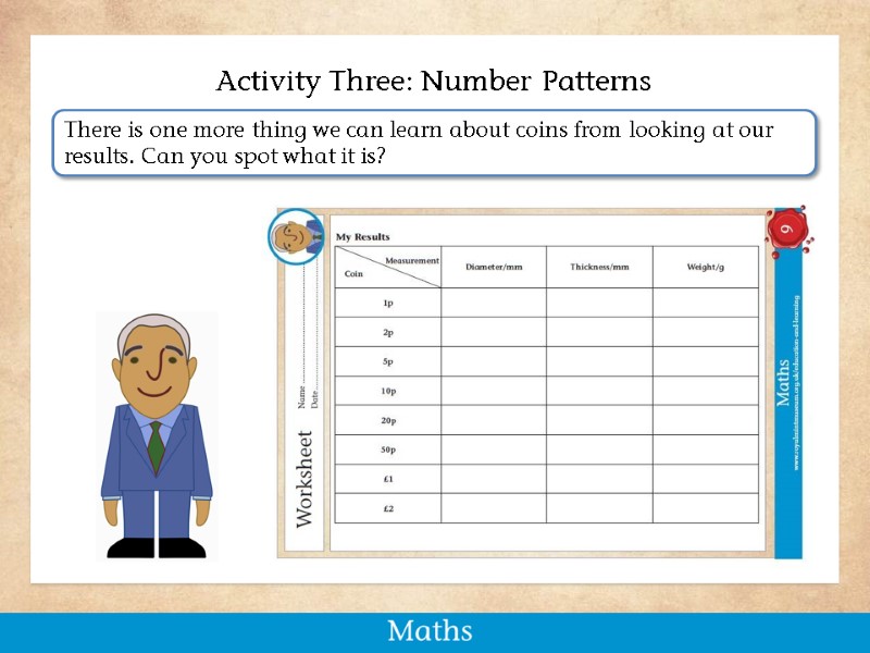 Activity Three: Number Patterns There is one more thing we can learn about coins